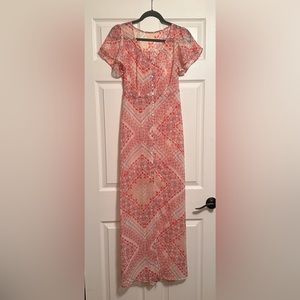 Women's Floral Sheer Maxi Dress Size XS